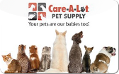 Care-A-Lot
Pet Supplies
Discount Gift Card

